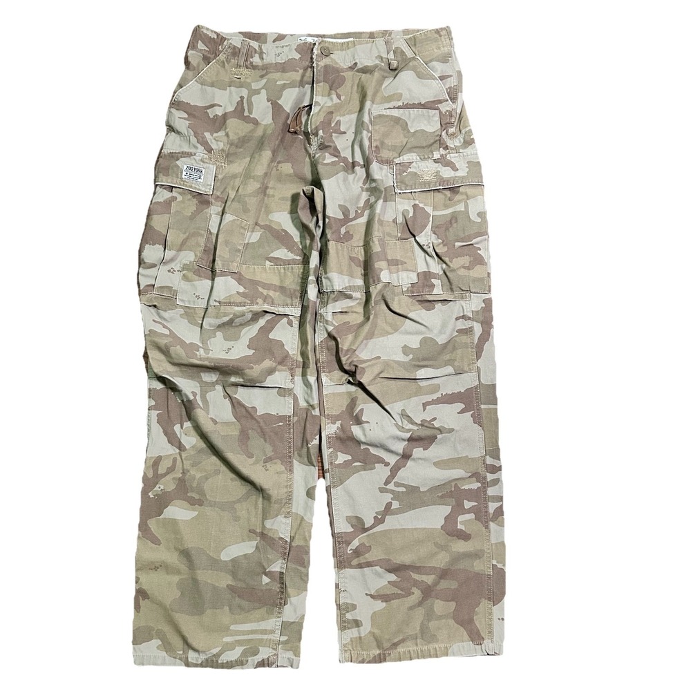 Y2K Zoo York Surplus Camo Cargo Pants Baggy Skater Grunge 2000s Men's 38x31 VTG